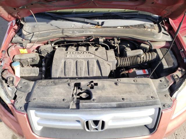 2HKYF18476H519167 - 2006 HONDA PILOT EX RED photo 12