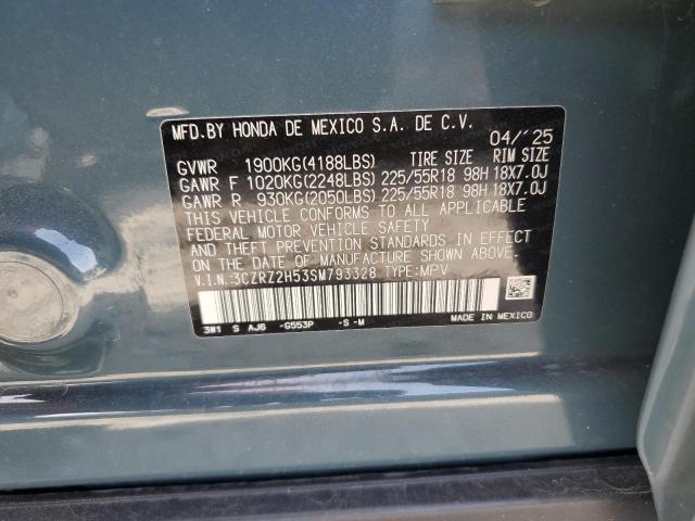 3CZRZ2H53SM793328 - 2025 HONDA HR-V SPORT 蓝色 照片 13