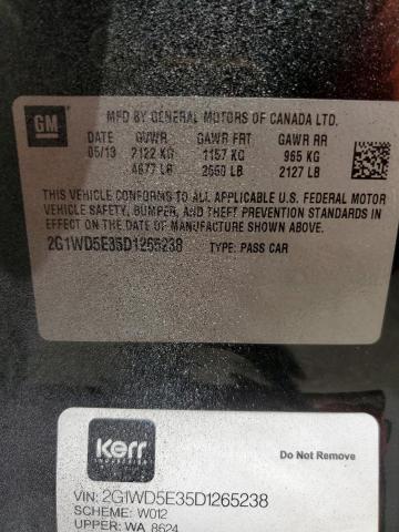 2G1WD5E35D1265238 - 2013 CHEVROLET IMPALA POLICE BLACK photo 12