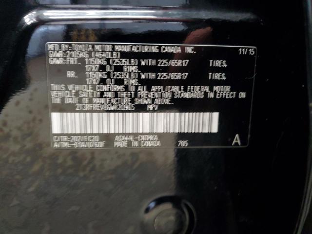 2T3RFREV8GW420965 - 2016 TOYOTA RAV4 XLE BLACK photo 13