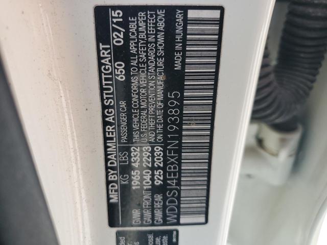 WDDSJ4EBXFN193895 - 2015 MERCEDES-BENZ CLA 250 WHITE photo 12