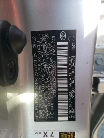 JTDB4MEE0PJ000268 - 2023 TOYOTA COROLLA LE SILVER photo 12