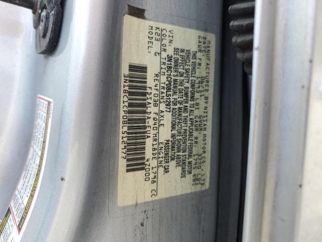 3N1BC1CP0BL512977 - 2011 NISSAN VERSA S SILVER photo 13
