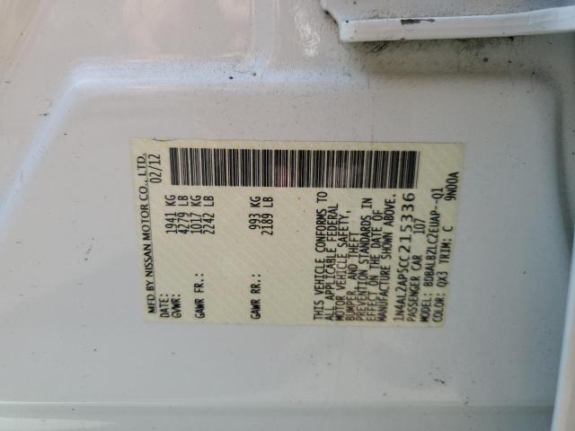 1N4AL2AP5CC215336 - 2012 NISSAN ALTIMA BASE Blanc photo 13