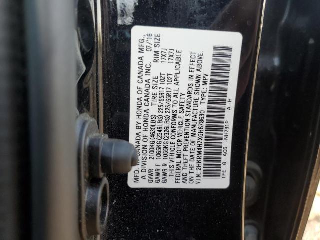 2HKRM4H7XGH678630 - 2016 HONDA CR-V EXL GRAY photo 13