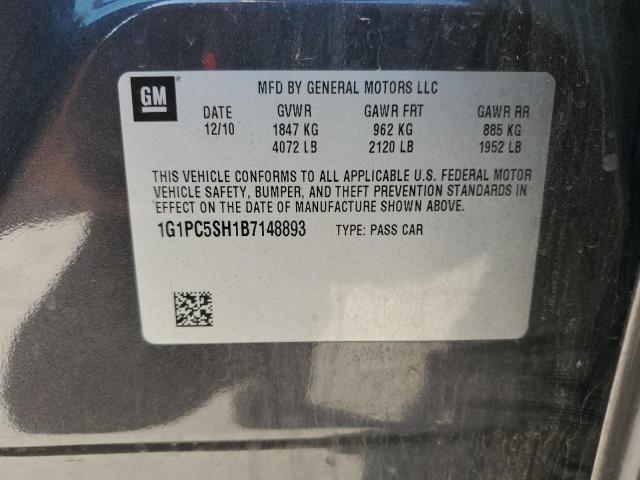 1G1PC5SH1B7148893 - 2011 CHEVROLET CRUZE LS GRAY photo 12
