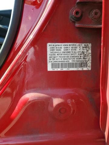 JHMGE88489S014220 - 2009 HONDA FIT SPORT RED photo 12