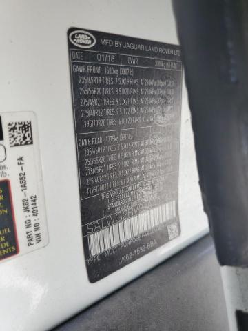 SALWG2RV2JA401442 - 2018 LAND ROVER RANGE ROVE SE WHITE photo 13