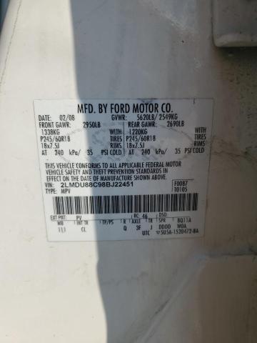 2LMDU88C98BJ22451 - 2008 LINCOLN MKX 白色 照片 13