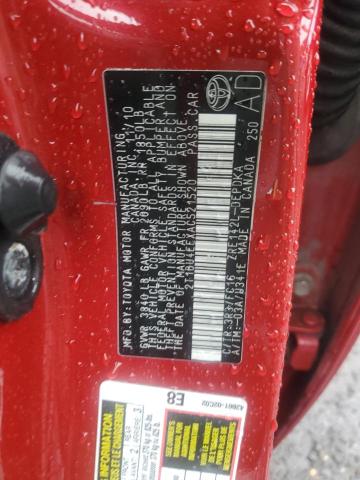 2T1BU4EEXAC521520 - 2010 TOYOTA COROLLA BASE Қызыл фото 12