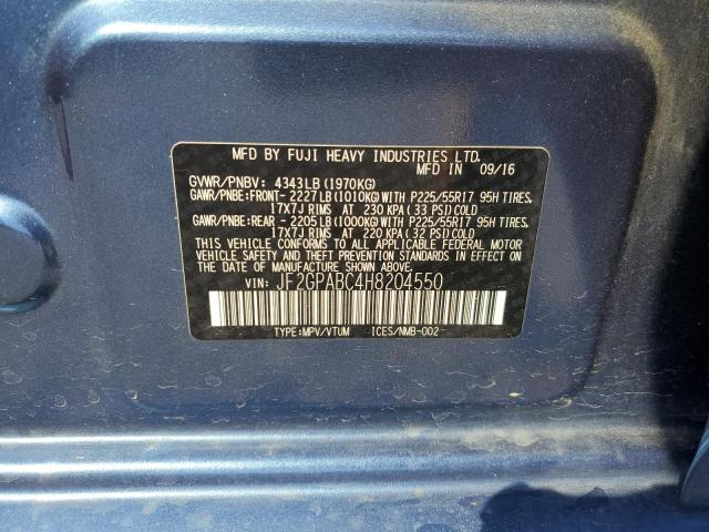 JF2GPABC4H8204550 - 2017 SUBARU CROSSTREK PREMIUM BLUE photo 13