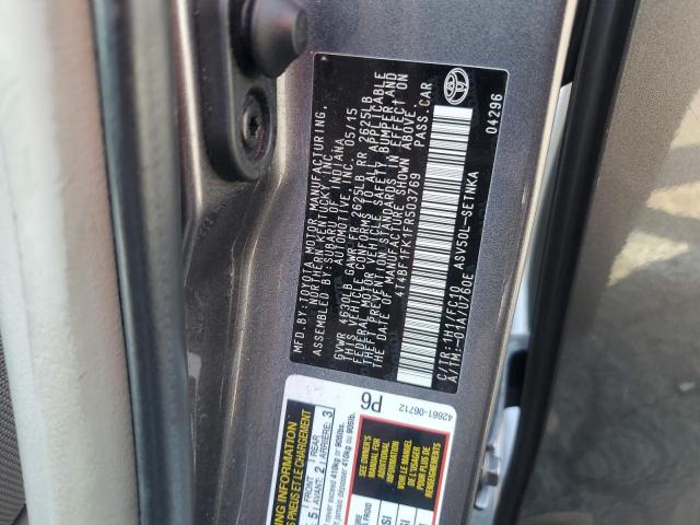 4T4BF1FK1FR503769 - 2015 TOYOTA CAMRY LE GRAY photo 12