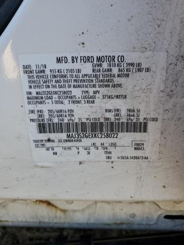 MAJ3S2GEXKC258022 - 2019 FORD ECOSPORT SE Weiß Foto 13