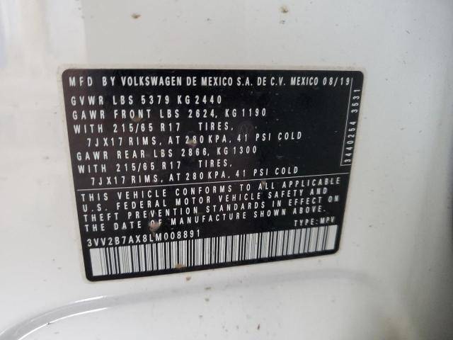 3VV2B7AX8LM008891 - 2020 VOLKSWAGEN TIGUAN SE Ağ foto 14