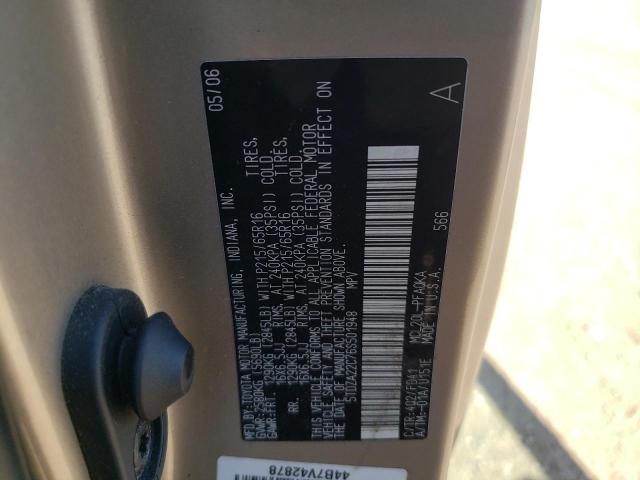 5TDZA22C76S501948 - 2006 TOYOTA SIENNA XLE GOLD photo 13