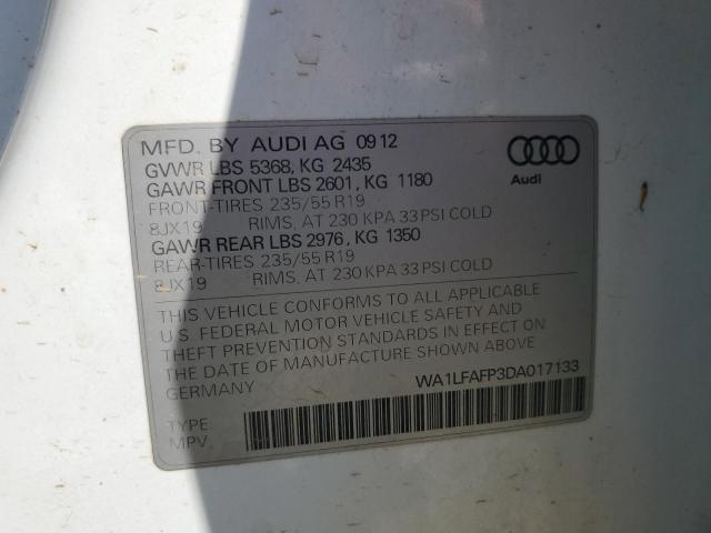 WA1LFAFP3DA017133 - 2013 AUDI Q5 PREMIUM PLUS 白色 照片 13