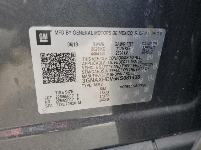 3GNAXHEV5KS681438 - 2019 CHEVROLET EQUINOX LS 灰色 照片 13