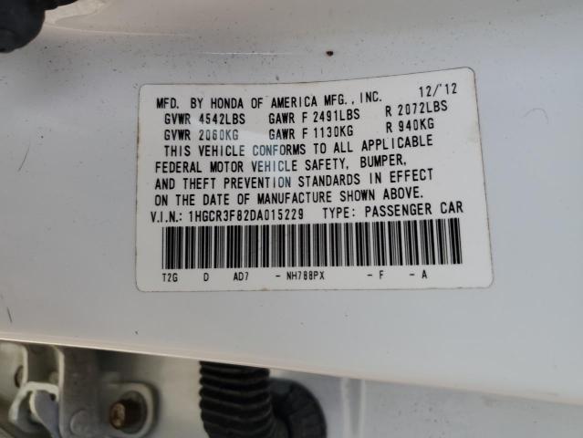 1HGCR3F82DA015229 - 2013 HONDA ACCORD EXL WHITE photo 12