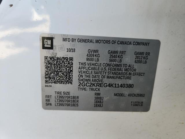 2GC2KREG4K1140380 - 2019 CHEVROLET SILVERADO K2500 HEAVY DUTY WHITE photo 12