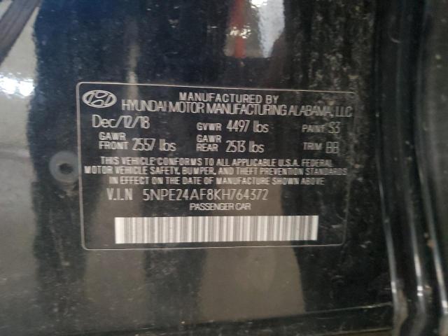 5NPE24AF8KH764372 - 2019 HYUNDAI SONATA SE 黑色 照片 12