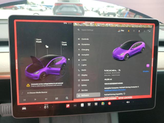 5YJ3E1EB8NF345865 - 2022 TESLA MODEL 3 Zweifarbig Foto 9