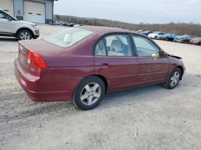 2HGES26774H531537 - 2004 HONDA CIVIC EX BURGUNDY photo 3