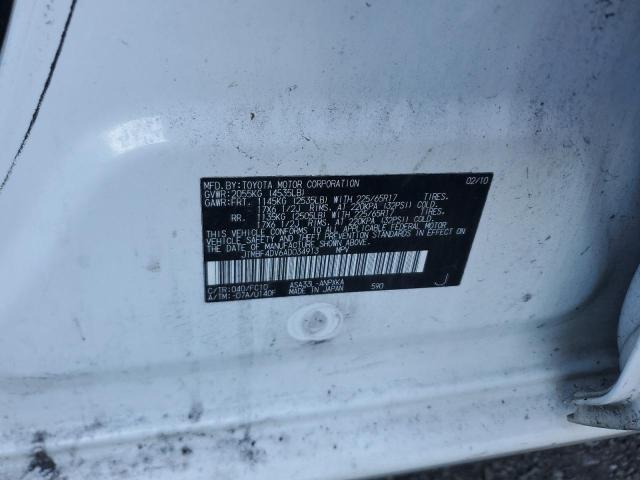 JTMBF4DV6AD034913 - 2010 TOYOTA RAV4 თეთრი ფოტო 13