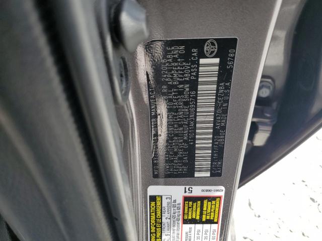 4T1C11AK3NU695716 - 2022 TOYOTA CAMRY LE GRAY photo 13