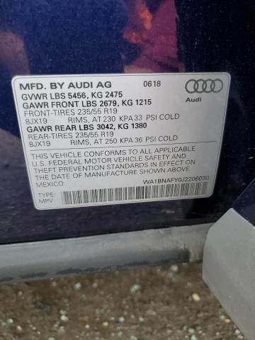 WA1BNAFY0J2206030 - 2018 AUDI Q5 PREMIUM PLUS BLUE photo 14