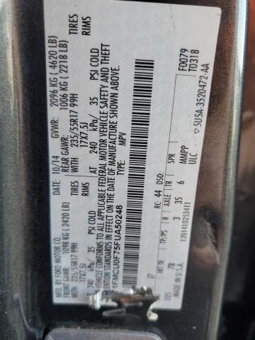 1FMCU0F75FUA50248 - 2015 FORD ESCAPE S ნაცრისფერი ფოტო 13