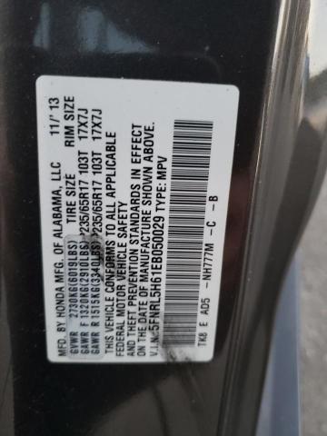 5FNRL5H61EB050029 - 2014 HONDA ODYSSEY EXL GRAY photo 13