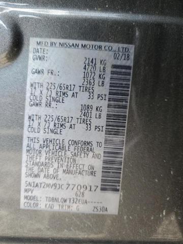 5N1AT2MV9JC770917 - 2018 NISSAN ROGUE S CHARCOAL photo 13