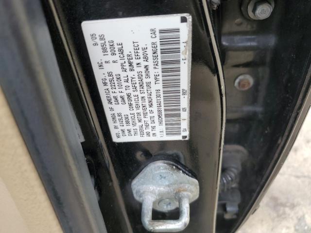 1HGCM56816A013016 - 2006 HONDA ACCORD EX BLACK photo 12