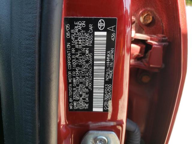 JTKKT624960136695 - 2006 TOYOTA SCION XA RED photo 12