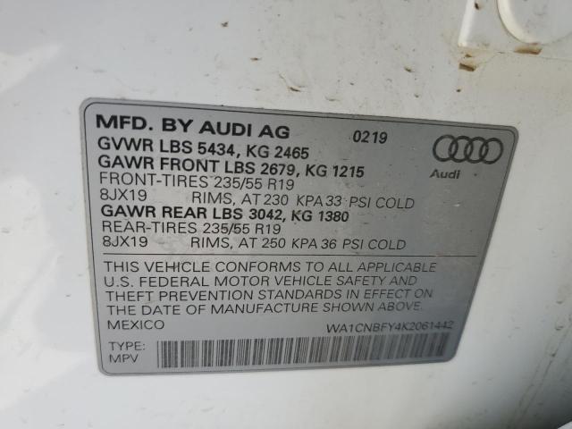 WA1CNBFY4K2061442 - 2019 AUDI Q5 PRESTIGE WHITE photo 13