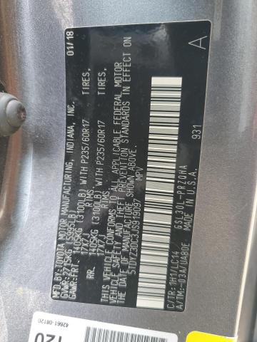 5TDYZ3DC3JS919097 - 2018 TOYOTA SIENNA XLE 灰色 照片 13