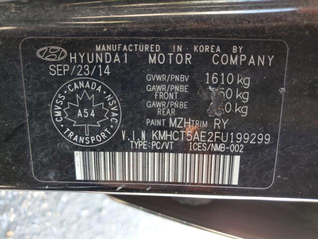 KMHCT5AE2FU199299 - 2015 HYUNDAI ACCENT GS 黑色 照片 12