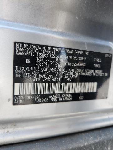 2T3H1RFV8MC120011 - 2021 TOYOTA RAV4 LE SILVER photo 14