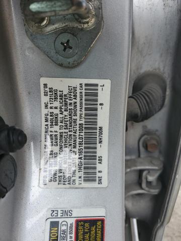 1HGFA16518L071008 - 2008 HONDA CIVIC LX SILVER photo 12