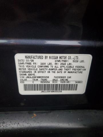 JNKAJ09F98M355258 - 2008 INFINITI EX35 BASE 蓝色 照片 14