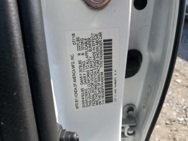 19UUB3F61KA002184 - 2019 ACURA TLX TECHNOLOGY WHITE photo 12