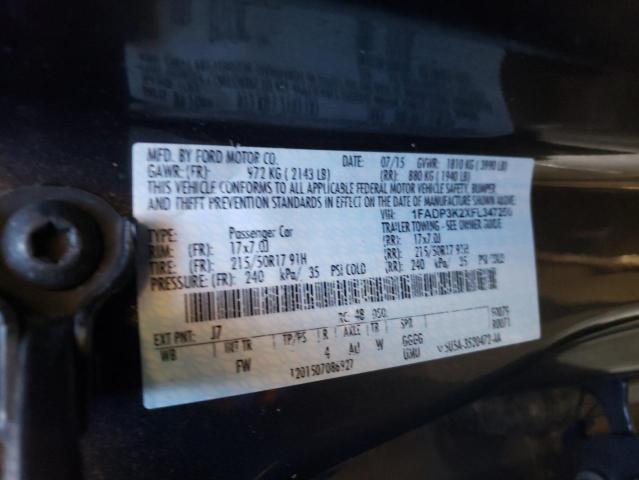 1FADP3K2XFL347250 - 2015 FORD FOCUS SE GRAY photo 12