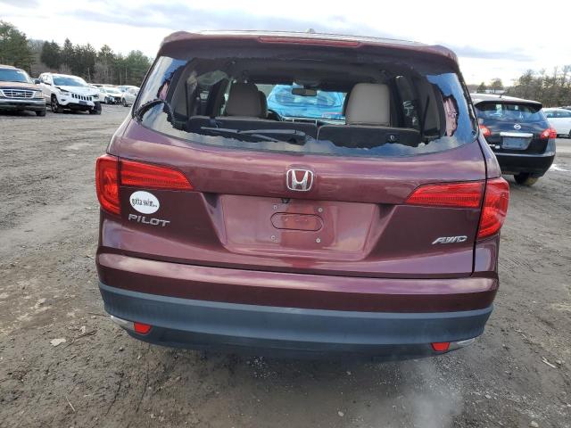 5FNYF6H64JB034149 - 2018 HONDA PILOT EXL MAROON photo 6