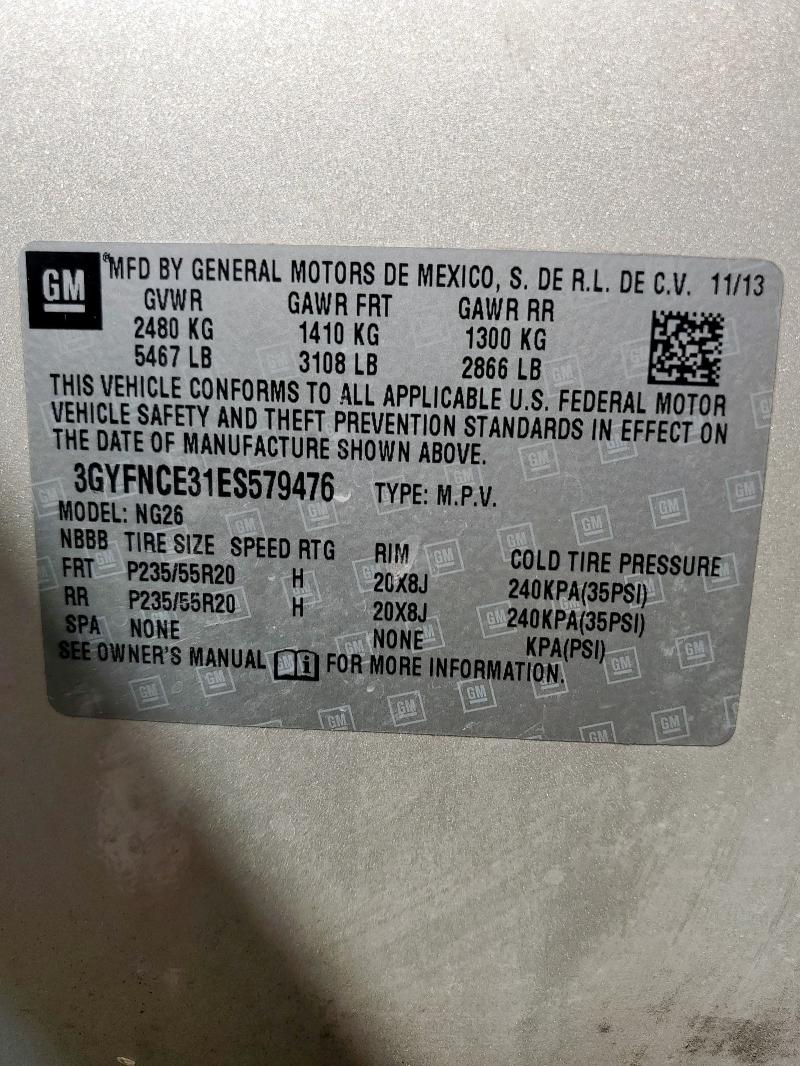 3GYFNCE31ES579476 - 2014 CADILLAC SRX PERFORMANCE COLLECTION Ոսկեգույն լուսանկար 13