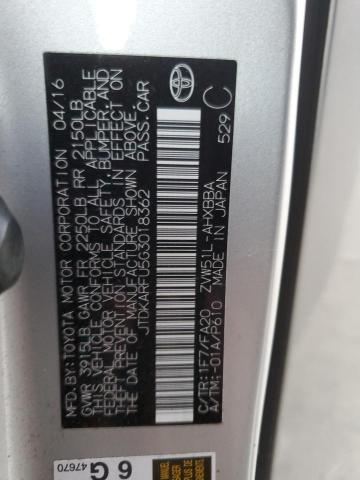 JTDKARFU5G3018362 - 2016 TOYOTA PRIUS SILVER photo 12