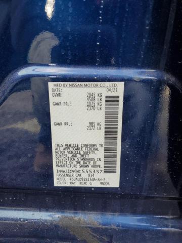 1N4AZ1CV6MC555357 - 2021 NISSAN LEAF SV BLUE photo 12