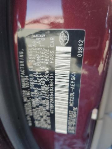 4T1BF28B54U386434 - 2004 TOYOTA AVALON XL BURGUNDY photo 12