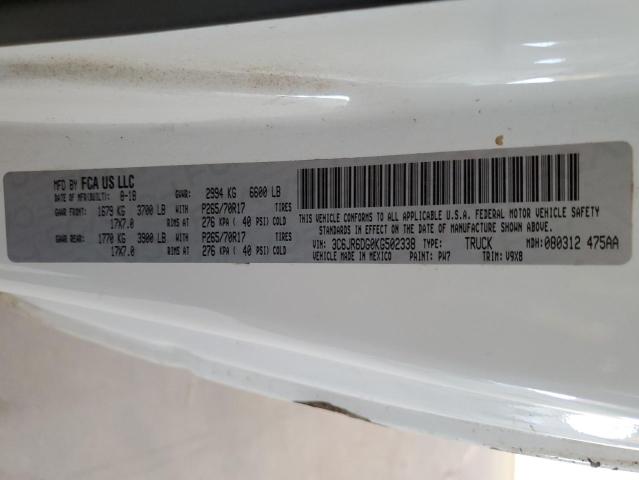 3C6JR6DG0KG502338 - 2019 RAM 1500 CLASS TRADESMAN Білий фото 12