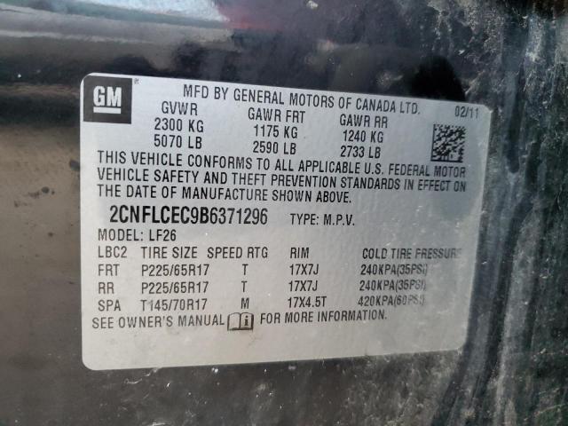 2CNFLCEC9B6371296 - 2011 CHEVROLET EQUINOX LS BLACK photo 13