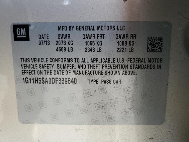 1G11H5SA0DF339840 - 2013 CHEVROLET MALIBU LTZ 金色 照片 12